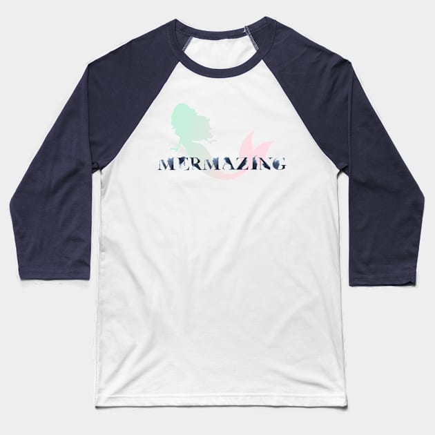 Turquoise Mermaid Baseball T-Shirt by ElenaDanilo